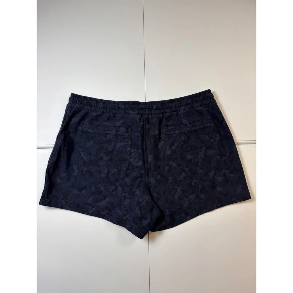 Athleta Camo Farallon Short Navy Blue Camouflage Cotton Blend‎ Womens Size 14
